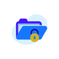 flat secure folder data security design concept vector image