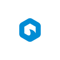 Simple blue wave circle geometric gradient logo Vector Image