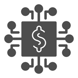 microprocessor solid icon processor chip vector image