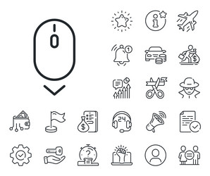 scroll down mouse line icon scrolling screen sign vector image