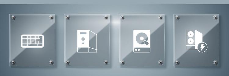 set case of computer hard disk drive hdd vector image