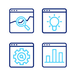 set line graph chart infographic browser setting vector image
