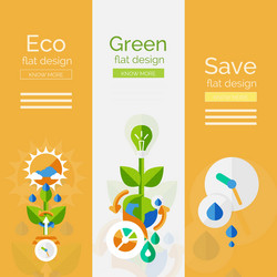 set of flat design eco concepts vector