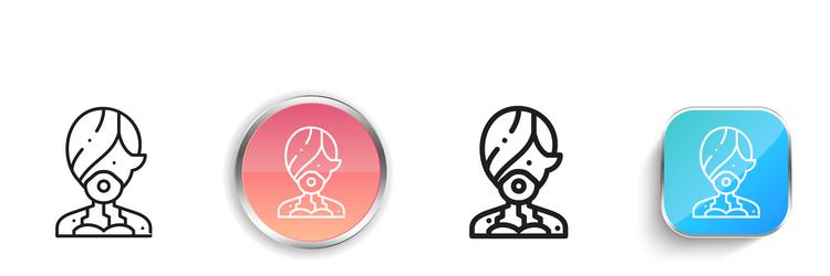 bionic icon thin linear regular and button style vector image