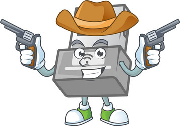 Brave usb wireless adapter cowboy holding guns vector