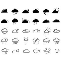 clouds icons set of in different form vector image