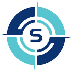 compass guide solution initial s vector image