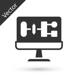 grey algorithm icon isolated on white background vector