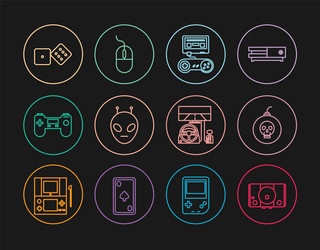 set line video game console bomb ready to explode vector image
