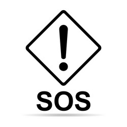 Sos help shadow icon safety support alert design vector