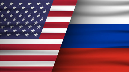 USA & Russia Flags - Relations Vector Image