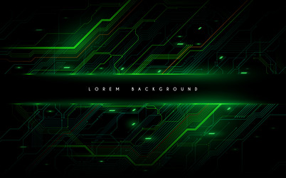 Bright green geometric shapes tech background Vector Image
