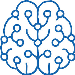 Ai brain chip doodle icon hand drawn Royalty Free Vector