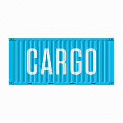 blue cargo container vector