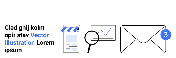 mobile app analytics with magnifying glass chart vector image
