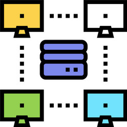 server computers color icon vector image