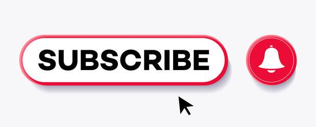subscribe button 3d style red color vector image