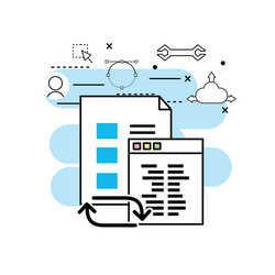 system programming technology with website code vector image