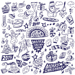 Winter Sketch Doodles Vector Image