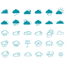 clouds icons set of in different form vector image