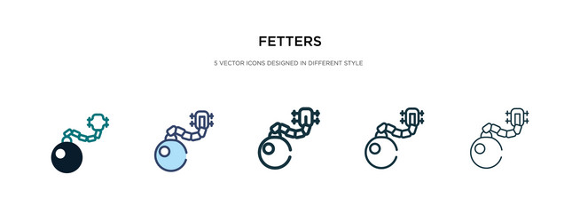 fetters icon in different style two colored vector