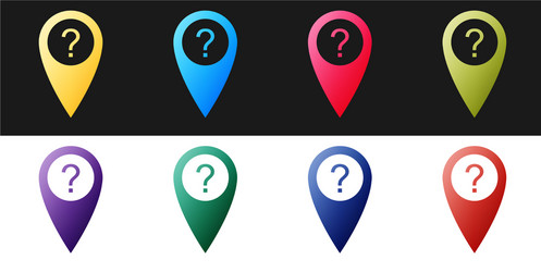 set map pointer with question symbol icon isolated vector image