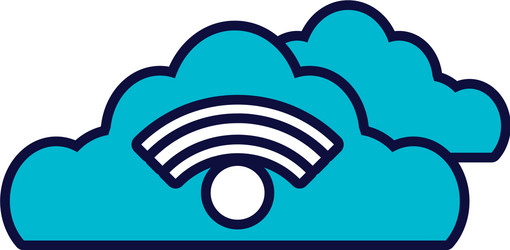 clouds computing with wifi signal vector image