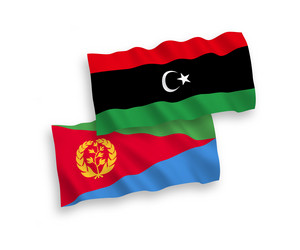 flags of eritrea and libya on a white background vector image