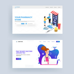 responsive web banner or landing page design vector image