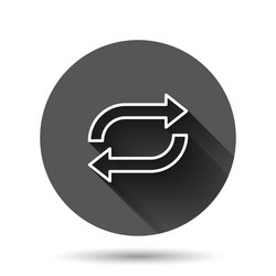 arrow rotation icon in flat style sync action vector image
