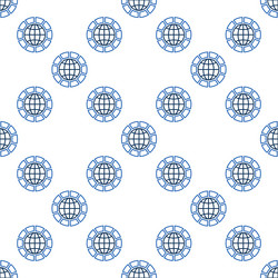 multipolarity simple seamless pattern in outline vector image