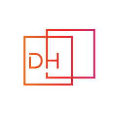 Creative initial letter dh square logo design Vector Image