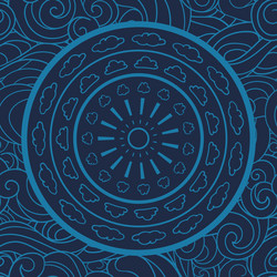 Mandala doodle seamless pattern circle vector