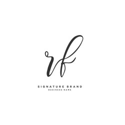 r f rf initial letter handwriting and signature vector image