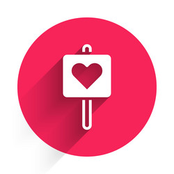 white map pointer with heart icon isolated vector image