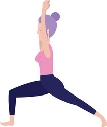 woman and yoga vector