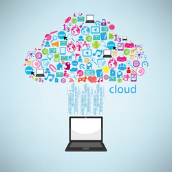 Cloud Computing Icon - Digital Connection vector image