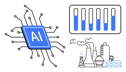 integration of ai technology in industry and data vector image