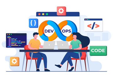 programmers practice of development and software vector image