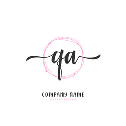 q a qa initial handwriting and signature logo vector