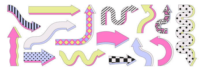 arrows flat set abstract arrow with simple vector image