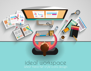 ideal workspace for teamwork and brainsotrming vector image