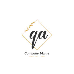 q a qa initial handwriting and signature logo vector