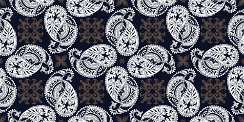 Rectangular seamless boho print design vector