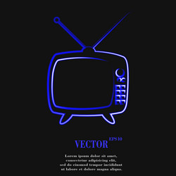 Retro tv flat modern web button and space for your vector