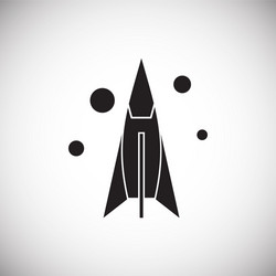 rocket icon on background for graphic and web vector image