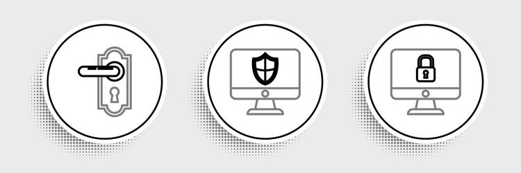 set line lock on computer monitor screen door vector image