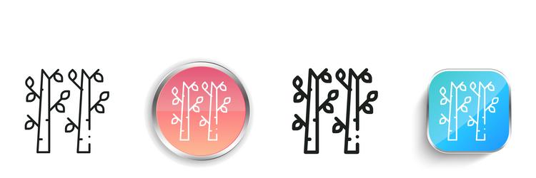 birch icon thin linear regular and button style vector image