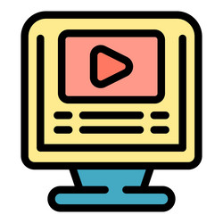 computer displaying video streaming platform vector image