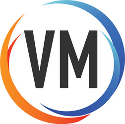 Initial Letter Vm Swoosh Design Logo Concept Vector Image